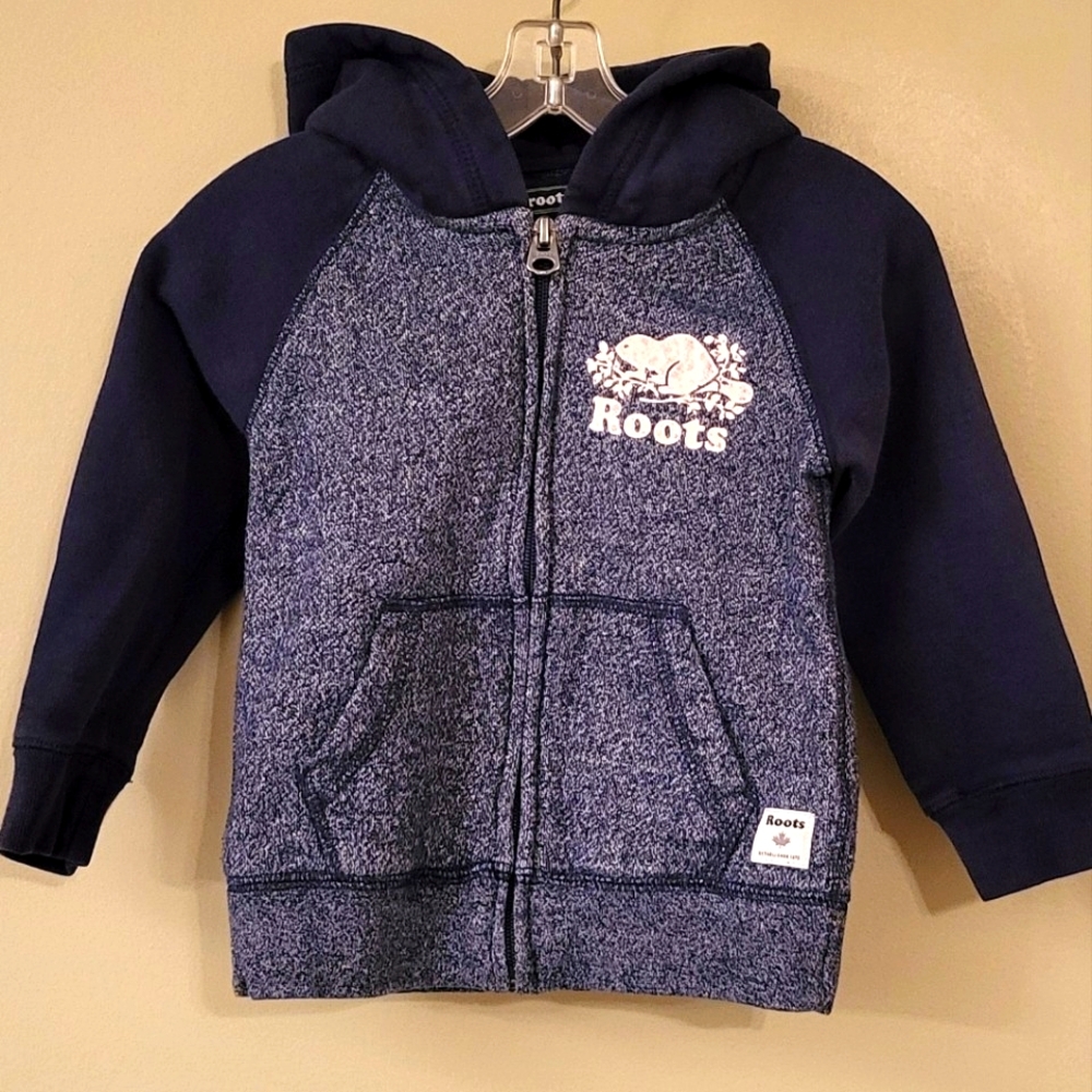 Roots kids navy zip up hoodie